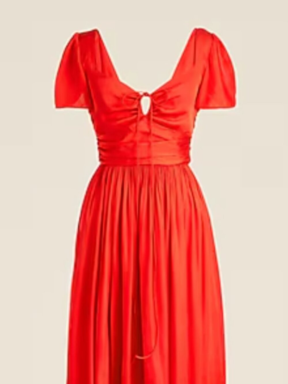 J Crew flutter-sleeve maxi dress in luster georgette